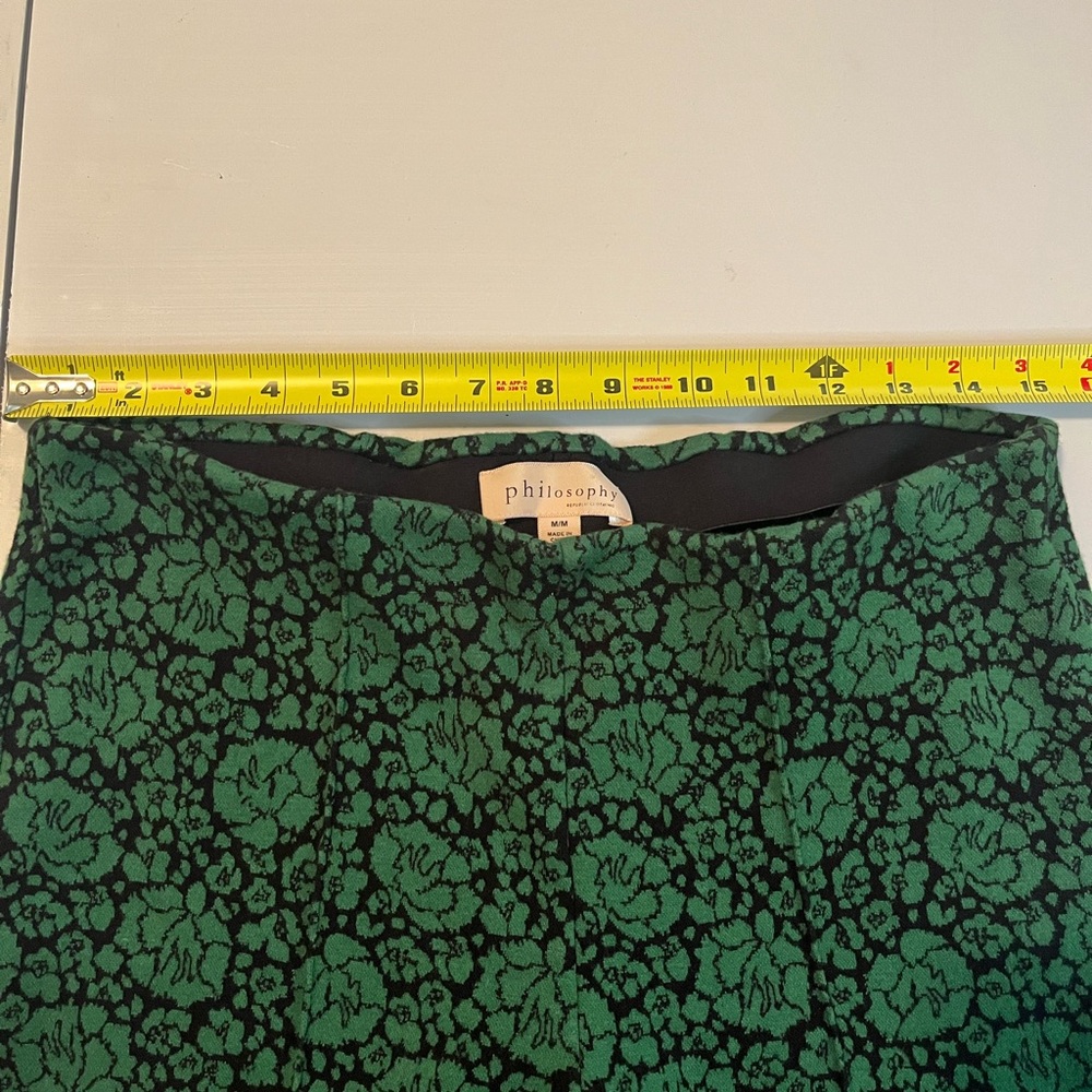 Philosophy Women's Pull On Point Knit Green and Black Floral Pants Medium - Picture 8 of 8